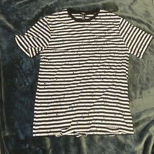 Forever 21 Paint Splattered Tee With Distressed Elements.